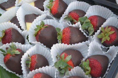 Chocolate covered Strawberries on Queens Treasure, Maui Valentine's Day Cruise